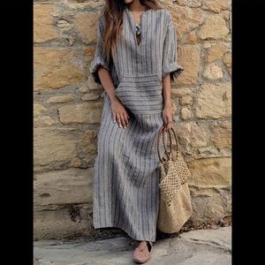 Striped Loose Maxi Dress